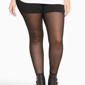 Torrid Womens Plus Black Mesh Inset Leggings Shorts Size 3 22/24 3x